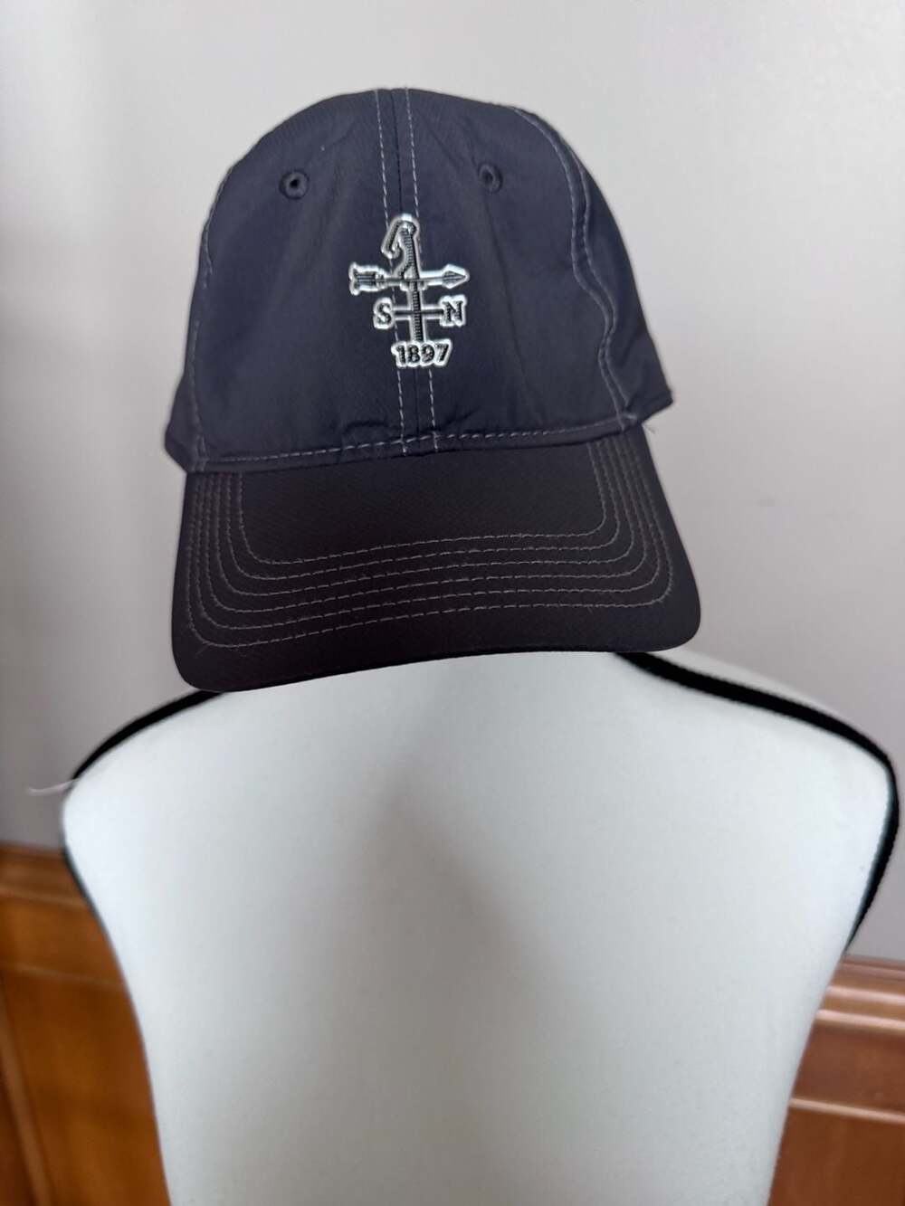 NWOT Ahead Performance Hat 1897 Weathervane Logo Mid Fit Adjustable Gray